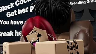 thick redhead bitch railed hard by massive black cock