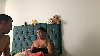 Skinny Tattoo Slut Cheats with Wild Cowgirl Ride at Home