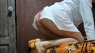 sexy latina bends over for homemade anal pounding to relax