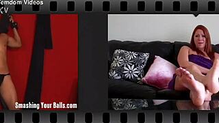 two milf mistresses crush balls in brutal femdom