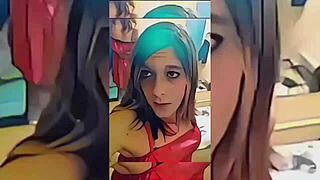 i can't stop staring at this hot shemale stripping teasing in underwear