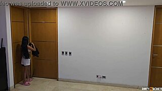 Hey, let's sneak off for some teasing fun in the bathroom while she's away