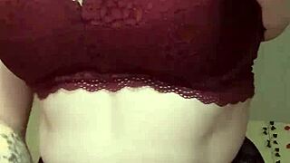 striptease slut squirts from vibrator suction on big tits