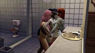 Carmen's toilet anal romp first customers wild!