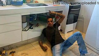 Pregnant tattooed babe takes plumber's big cock creampie