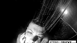 i'm so steamy fingering my big tits in shower