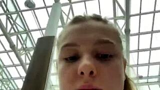 i get so thrilled fucking shaved pussy in public up close