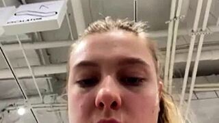 i get so thrilled fucking shaved pussy in public up close