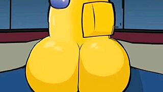 among us impostor bends over two curvy female crewmates for deep doggystyle creampies