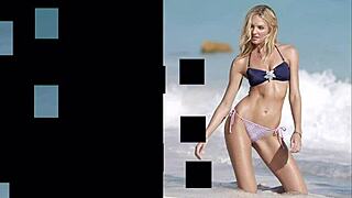 Slim beauty teases in sexy bikini on display