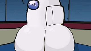 among us impostor bends over two curvy female crewmates for deep doggystyle creampies