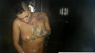 i'm so steamy fingering my big tits in shower