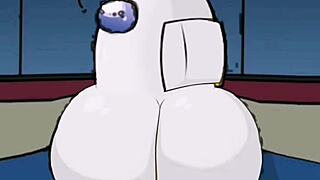 among us impostor bends over two curvy female crewmates for deep doggystyle creampies