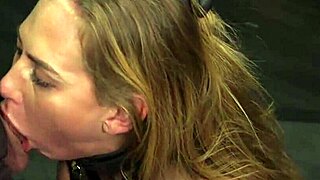 Spider-Gagged Blonde Slave Spanked and Squirts Hard