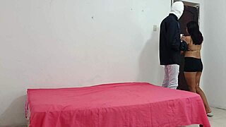 A seductive housewife tempts visiting priest into homemade dirty latina milf acts at home