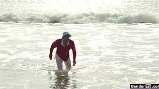 castaway hits shemale island and horny transsexuals bareback assfuck him nonstop 😈🍑