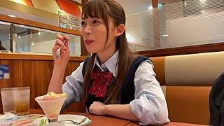 stunning japanese teen rides cock with jiggling f-cup tits