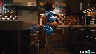 big boobed pregnant ebony milf avery jane craves a massive white cock