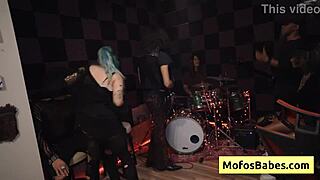 sound engineer can't resist nia bleu's wet slurpy blowjob on his cock