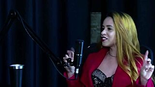 jhocy teases in sheer red lingerie during swingers preliminares podcast with bia hot cosplay glamour