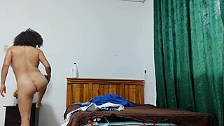 Busty mature flashes tits in student uniform