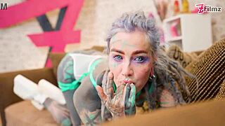 Dreadlocks Hippie Slut Sloppy Blows Monster Cock Then Anal Rides