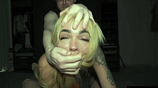 The broken slut surrenders to rough double teaming in wild threesome frenzy