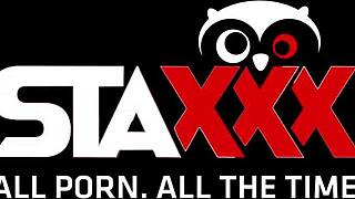 pretty brunette babe wakes to hardcore asshole stretching and nude pounding