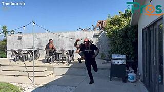 paisley porter gangbanged hard by football team in outdoor interracial orgy