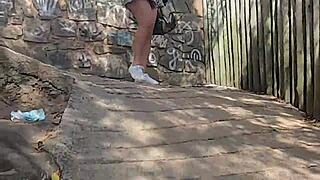 Young Beach Slut Flashes Her Wet Pussy In Public Bikini Tease!