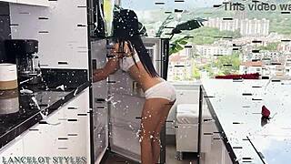 Belinda Pink unveils erotic milk in debut interracial double penetration