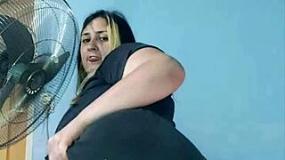 bbw bubble butt strains tight yoga shorts teasing relentlessly!