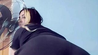 bbw bubble butt strains tight yoga shorts teasing relentlessly!