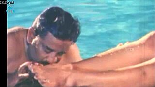 Hot unmarried couple gets steamy by the pool 😘💦 big tits splashing fun