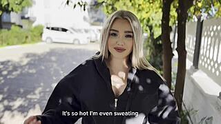 first date street flashing big tits pussy then rough riding creampie