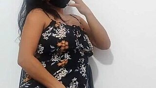 curvy latina dances seductively shaking huge ass and tits in kinky homemade roleplay