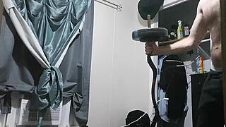 hunghank69's skinny solo workout jerk with small cock uncensored