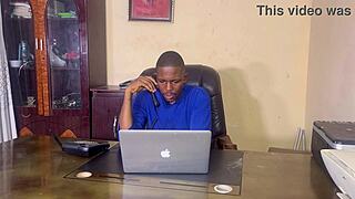 office manager falls hard for lekki banger's small waist ass during wild homemade fucking