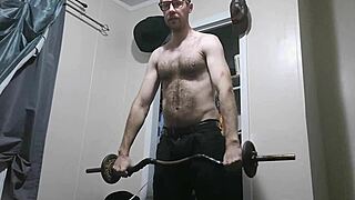 hunghank69's skinny solo workout jerk with small cock uncensored