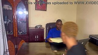 office manager falls hard for lekki banger's small waist ass during wild homemade fucking