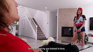 STEPMOM'S BALL GAME TURNS TO BALLS IN HER MOUTH QUICK!