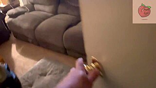 Stepmom bends over laundry pile for big cock blowjob and swallow action