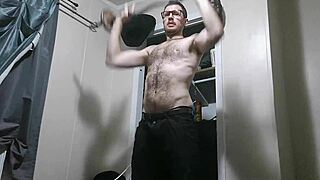 hunghank69's skinny solo workout jerk with small cock uncensored