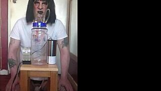 Bisexual Crossdresser's Cow Milker Sucks Tits Hard Part 6!