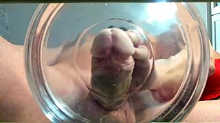 Slowmo cumshot sprays in water