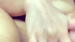 Curvy student teases wet pussy in tight shorts during solo masturbation session