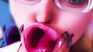 Huge pink lips bimbo doll crossdressing transformation fetish