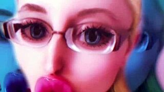 Huge pink lips bimbo doll crossdressing transformation fetish