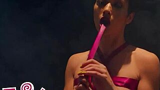 Brooklyn Gray Shows Perfect Flexible Body Sucking Dildo Legs Wide Open