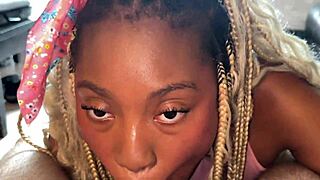 Tall tight ebony babe kara takes nate's huge interracial load